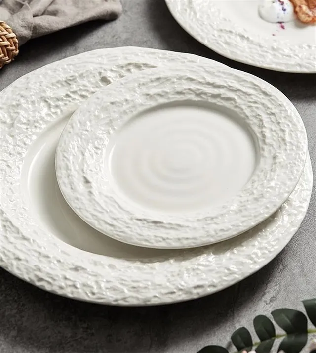 人気のあるデザイン ディナープレート レリーフ 石柄 洋食 陶器 ...